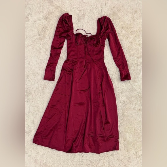 NWOT HOUSE OF CB 'Sebille' Ruby Corset Long Sleeves Midi Dress sz XS PLUS CUP - Picture 5 of 9